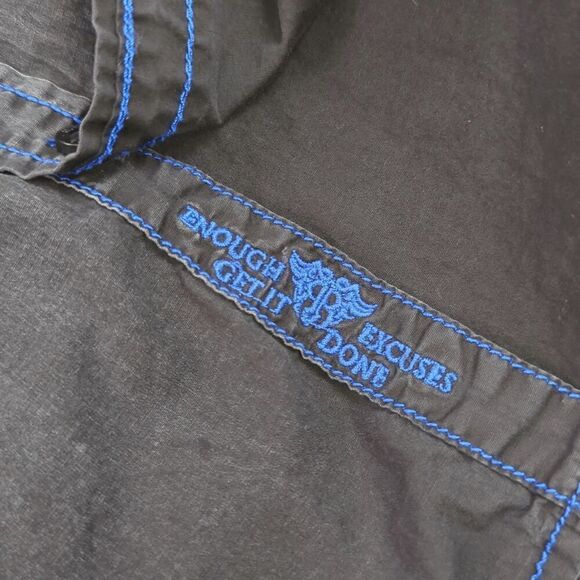 Signature Roar Men's Size XL Black Blue Western Ranch Cowboy Button Down Shirt - Picture 9 of 12